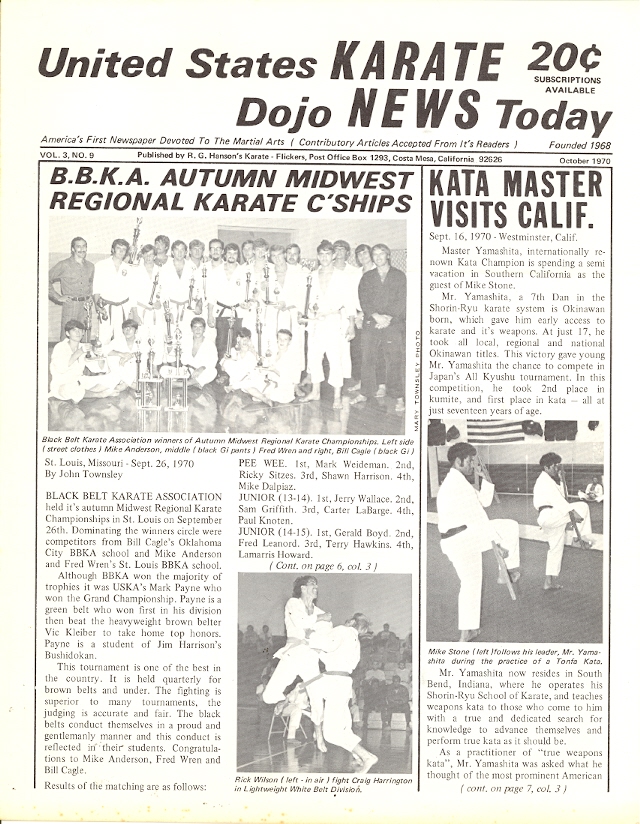 10/70 United States Karate Dojo News Today Newspaper